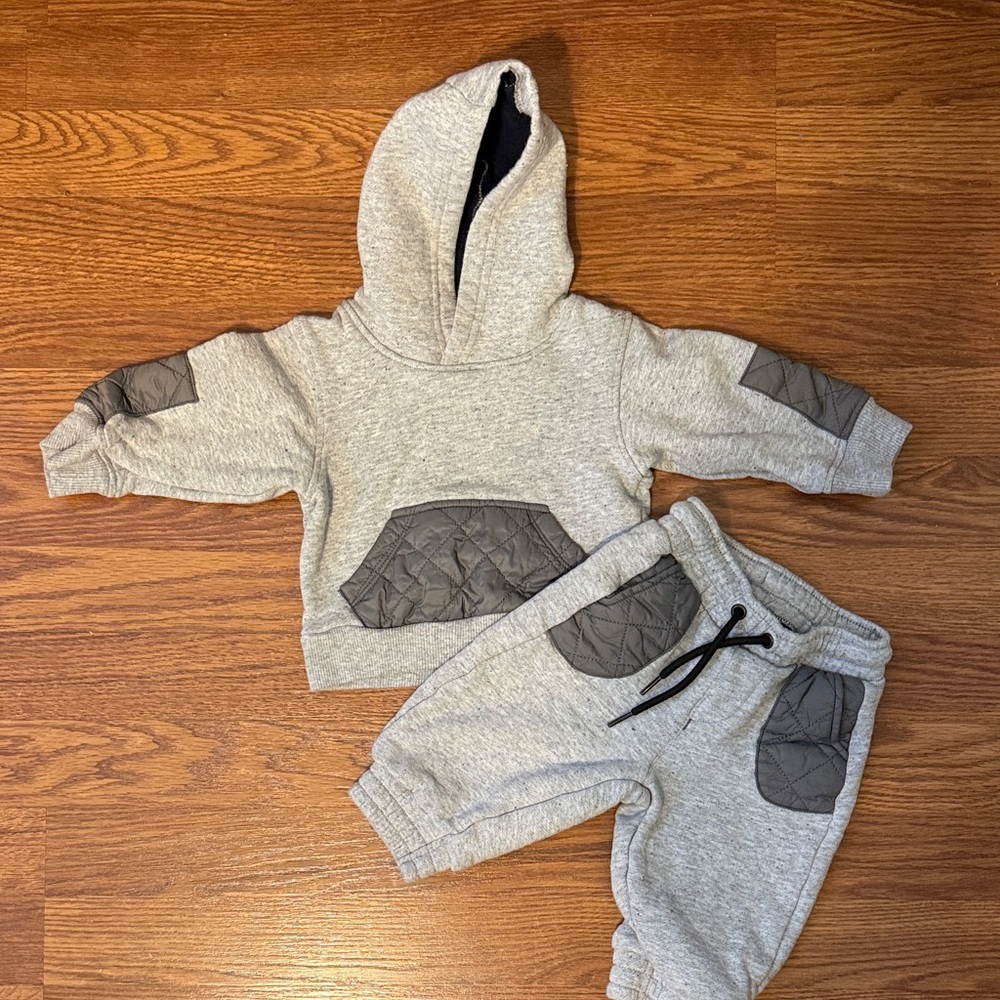 MOTHER Gray Knit Baby Hoodie